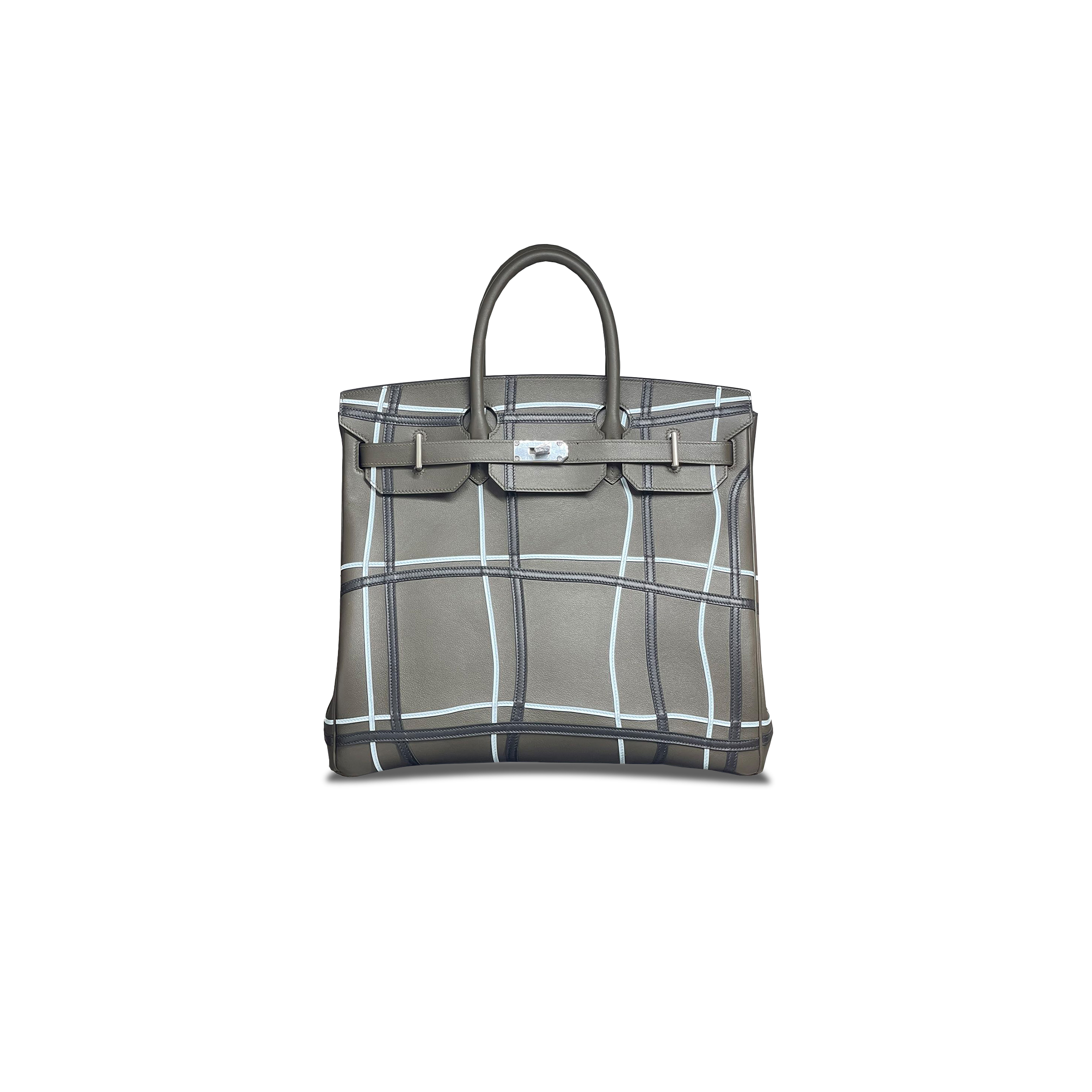 H**mes master birkin 40 swift leather grey green bag 1004697438 (40*40*23cm)